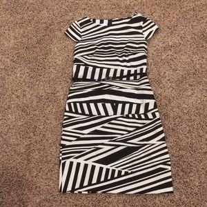 Black & Ivory print dress